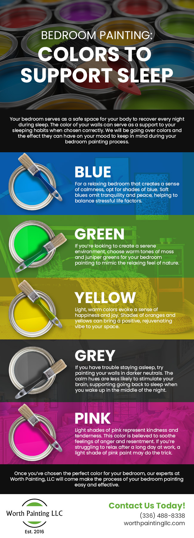 Bedroom Painting: Colors to Support Sleep [infographic]